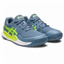 Chaussures Asics Gel Resolution 9 GS Junior Bleu / Vert -Tennis Soldes Magasin chaussures asics gel resolution 9 gs junior bleu vert 2