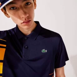 Polo Lacoste Sport Colorblock Bleu Marine / Jaune / Orange -Tennis Soldes Magasin polo lacoste sport colorblock bleu marine jaune orange 2
