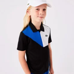 Polo Lacoste Sport Junior Color-Bloc Noir / Bleu -Tennis Soldes Magasin polo lacoste sport junior color bloc noir bleu 3