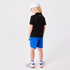 Polo Lacoste Sport Junior Color-Bloc Noir / Bleu -Tennis Soldes Magasin polo lacoste sport junior color bloc noir bleu 4