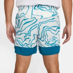 Short NikeCourt Dri-Fit Slam AO Printed Bleu 23cm -Tennis Soldes Magasin short nikecourt dri fit slam ao printed bleu 23cm 2