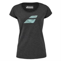 T-Shirt Babolat Exercise Flag Femme Noir Chiné