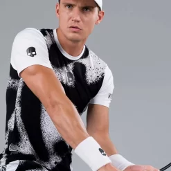 T-Shirt Hydrogen Spray Tech Blanc / Noir -Tennis Soldes Magasin t shirt hydrogen spray tech blanc noir 2