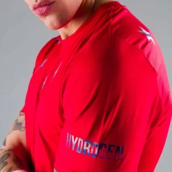 T-Shirt Hydrogen Star Tech Rouge / Bleu -Tennis Soldes Magasin t shirt hydrogen star tech rouge bleu 3