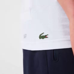 T-Shirt Lacoste Imprimé Roland Garros Blanc -Tennis Soldes Magasin t shirt lacoste imprime roland garros blanc 2