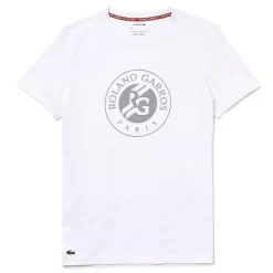 T-Shirt Lacoste Imprimé Roland Garros Blanc
