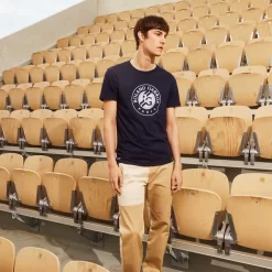 T-shirt Lacoste Sport X Roland Garros Bleu Marine -Tennis Soldes Magasin t shirt lacoste sport x roland garros bleu marine 4
