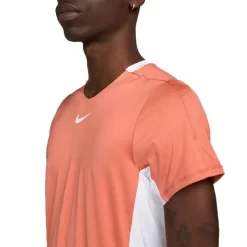 T-Shirt Nike Court Dri-Fit Advantage Corail -Tennis Soldes Magasin t shirt nike court dri fit advantage corail 2