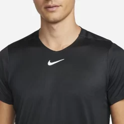 T-Shirt Nike Court Dri-Fit Advantage Noir -Tennis Soldes Magasin t shirt nike court dri fit advantage noir 2
