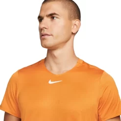 T-Shirt Nike Court Dri-Fit Advantage Orange -Tennis Soldes Magasin t shirt nike court dri fit advantage orange 3