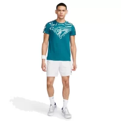 T-shirt Nike Court Dri-Fit Slam Bleu Turquoise -Tennis Soldes Magasin t shirt nike court dri fit slam bleu turquoise 3