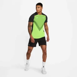 T-Shirt Nike Dri-Fit ADV Rafael Nadal Noir / Vert Fluo -Tennis Soldes Magasin t shirt nike dri fit adv rafael nadal noir vert fluo 4