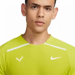 T-Shirt Nike Dri-Fit ADV Rafael Nadal Vert Fluo -Tennis Soldes Magasin t shirt nike dri fit adv rafael nadal vert fluo 2