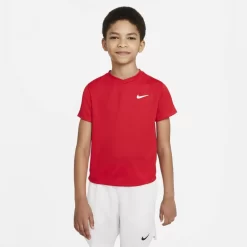T-Shirt Nike Junior Dri-Fit Victory Rouge -Tennis Soldes Magasin t shirt nike junior dri fit victory rouge 2